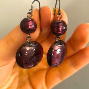 Purple Bead Earrings